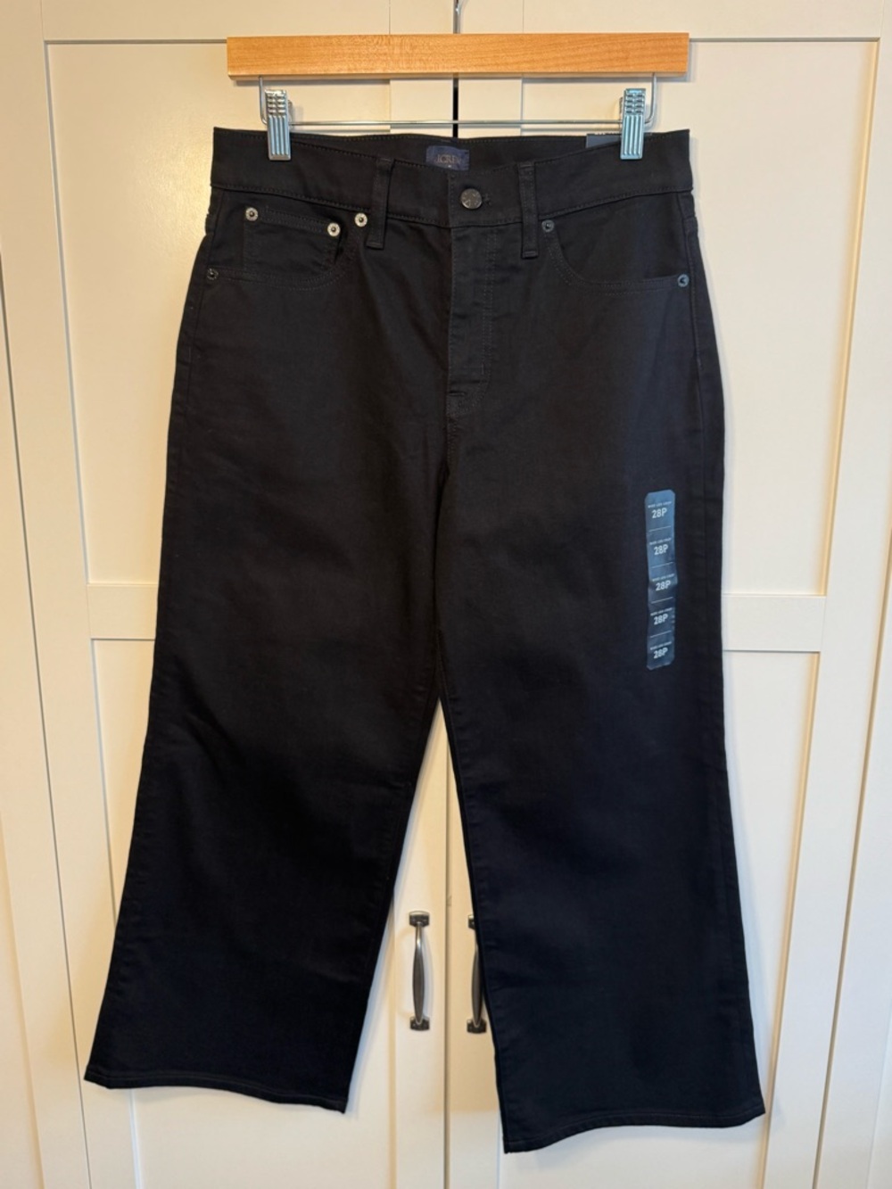 J.Crew Factory Wide-Leg Crop Jean in All-Day Stretch in Black Size 28P (Petite) - Picture 3 of 5